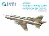 Quinta Studio QD72224 Su-17M4/Su-22M4 3D-Printed & coloured Interior on decal paper (Modelsvit) 1/72